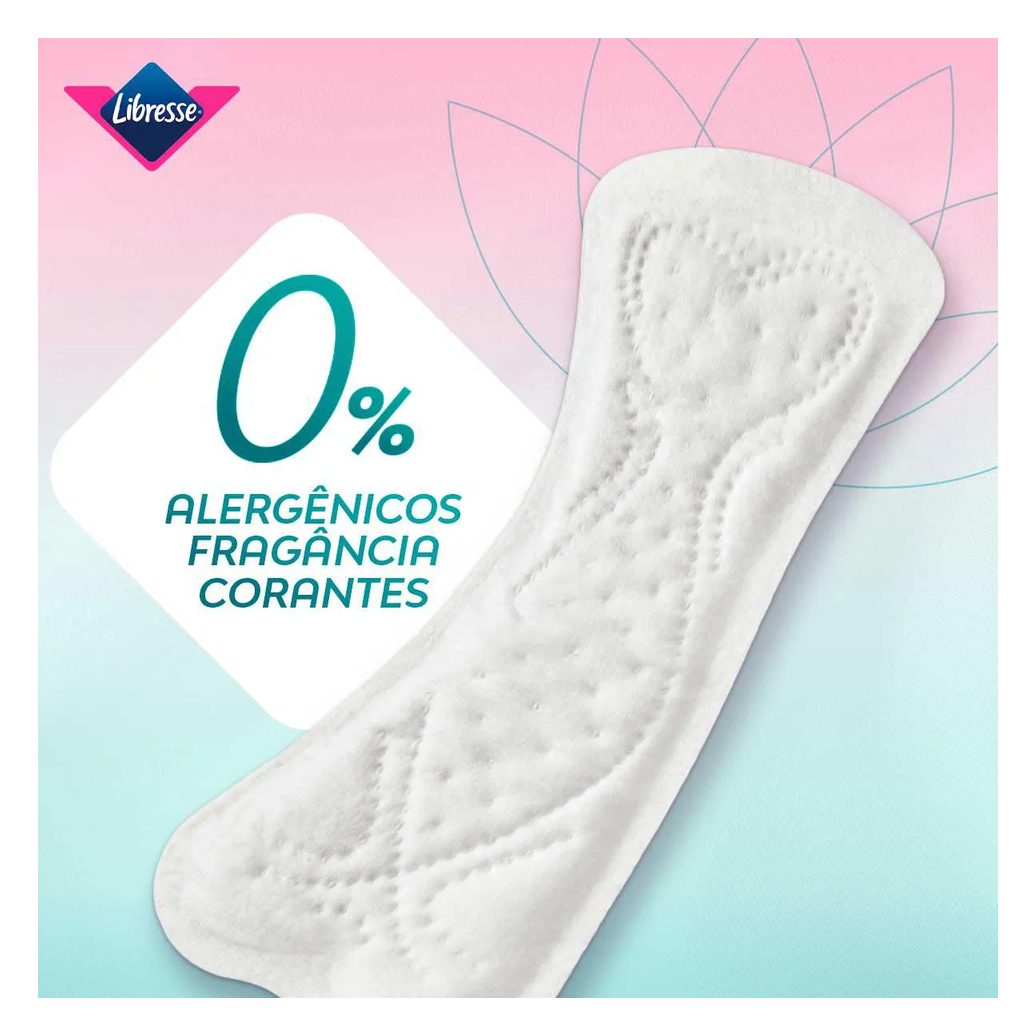 Protetor Diário Libresse Pure Sensitive Longo Sem Fragrância 40 unidades