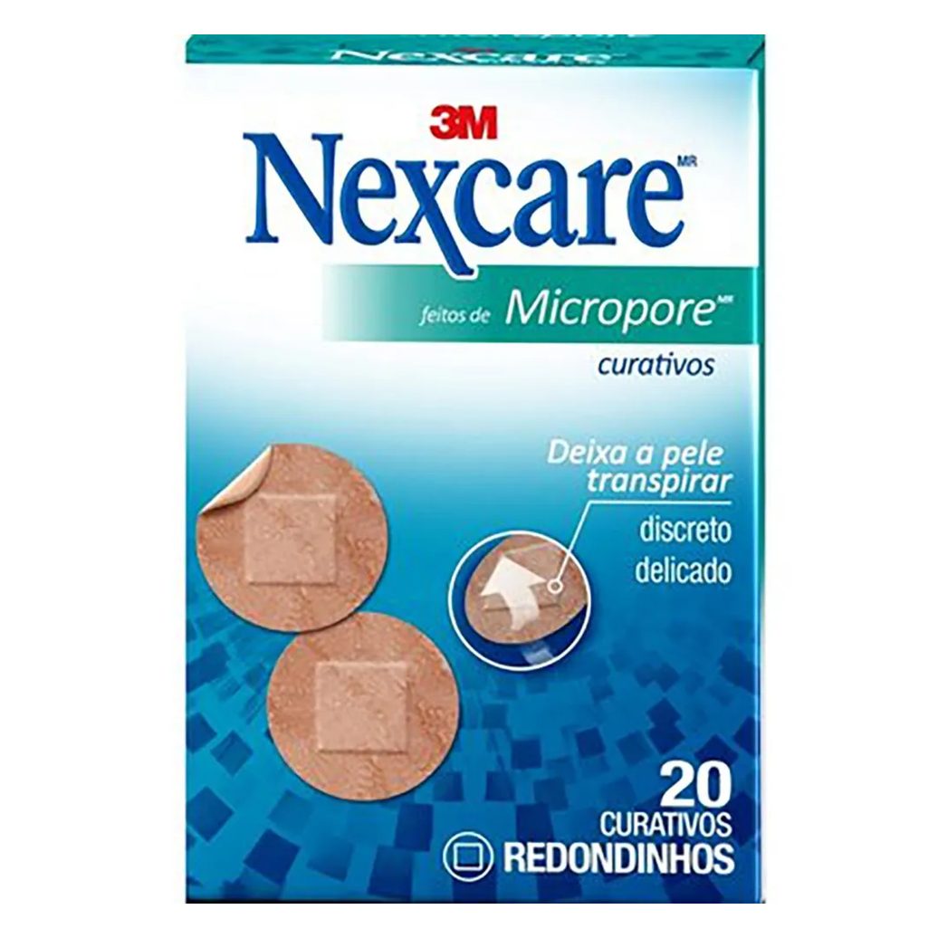 Curativos 3m Nexcare Micropore Redondo Com 20 Unidades