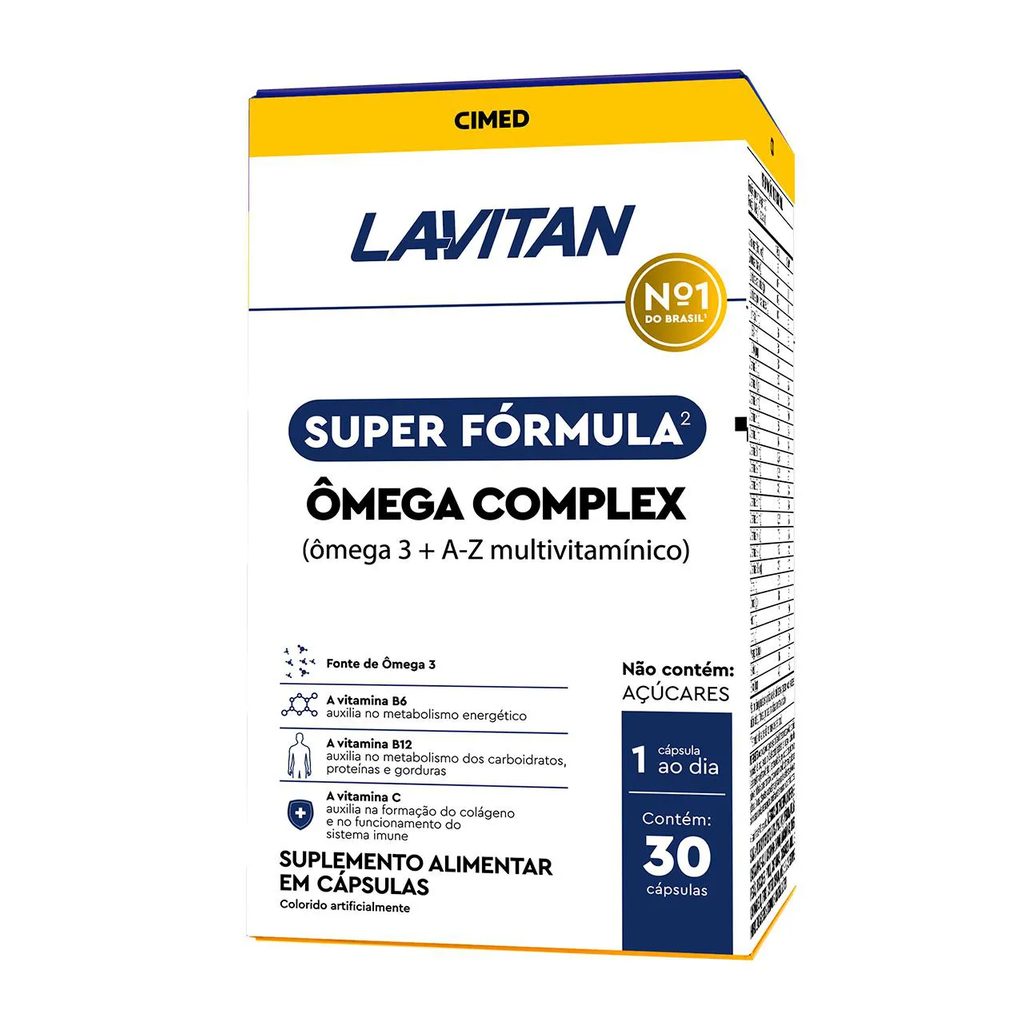 Ômega 3 + A-Z Multivitamínico Lavitan Ômega Complex 30 Cápsulas