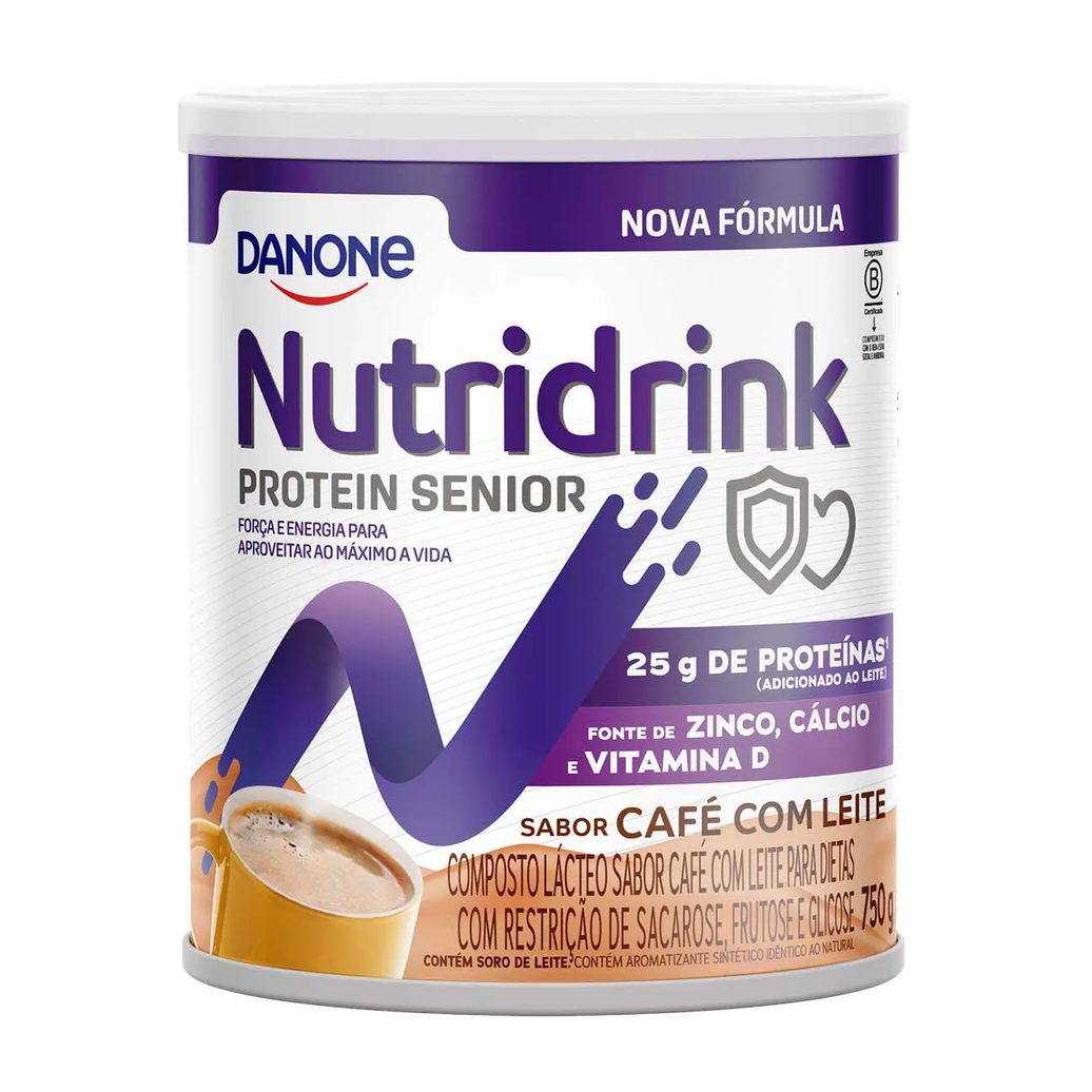 Suplemento Alimentar Nutridrink Protein Senior Pó sabor Café com Leite 750g