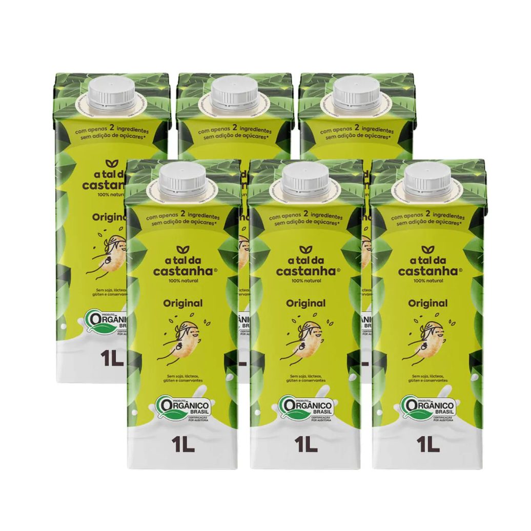 6x Bebida Vegetal Original Orgânico a Tal da Castanha 1 Litro