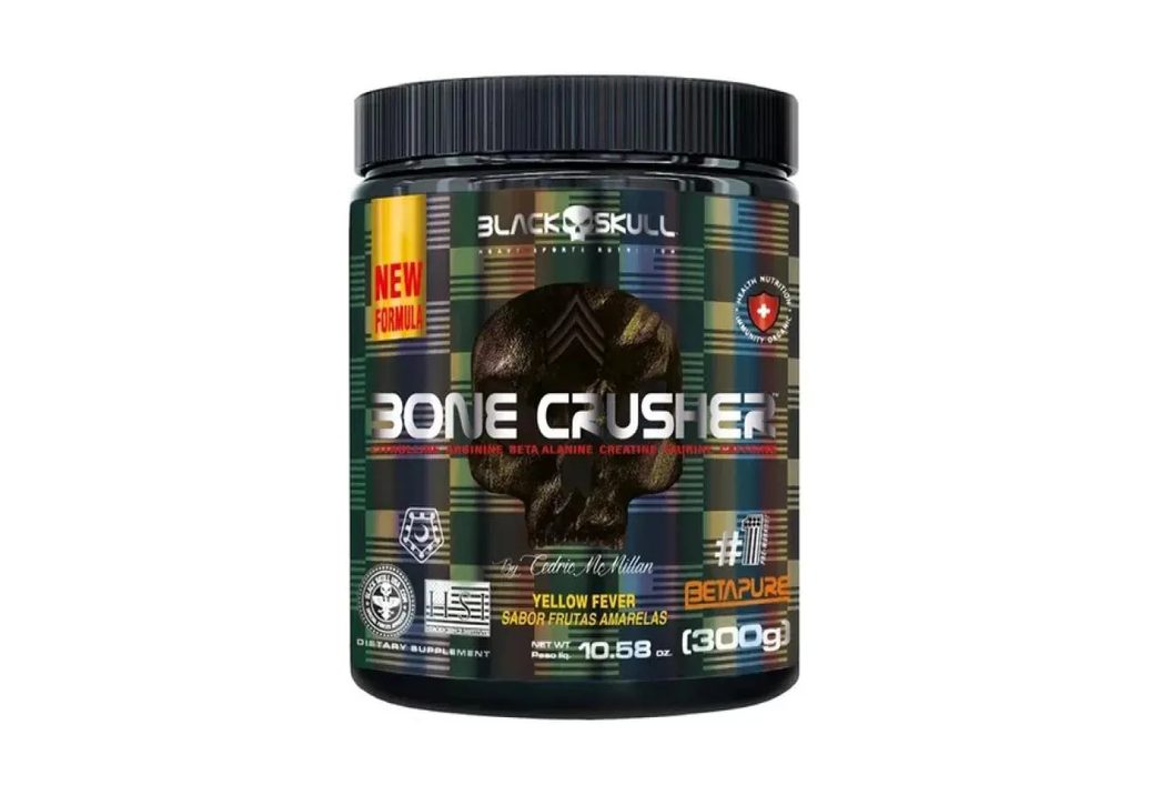 Pré-treino Bone Crusher 300g Yellow Ferver - Black Skull