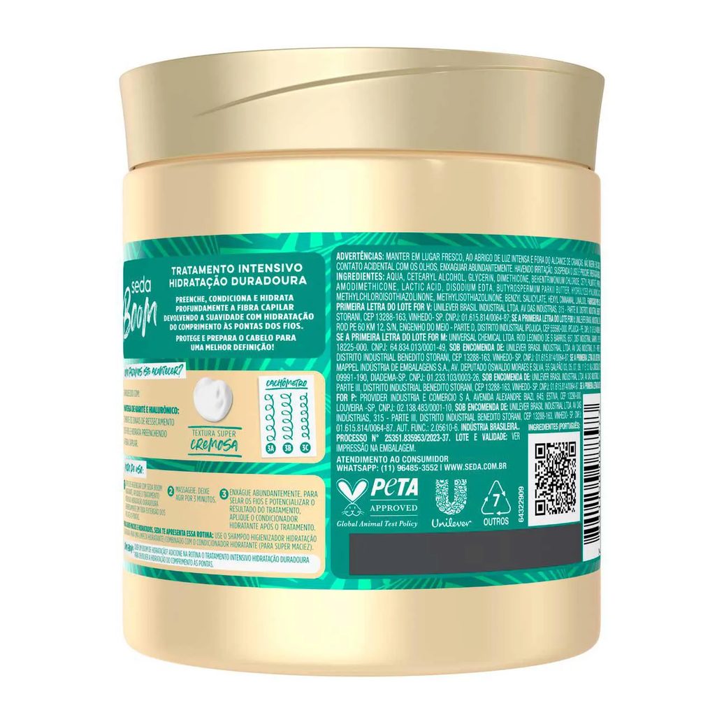 Tratamento Intensivo Seda Boom Hidratação Duradoura 500g