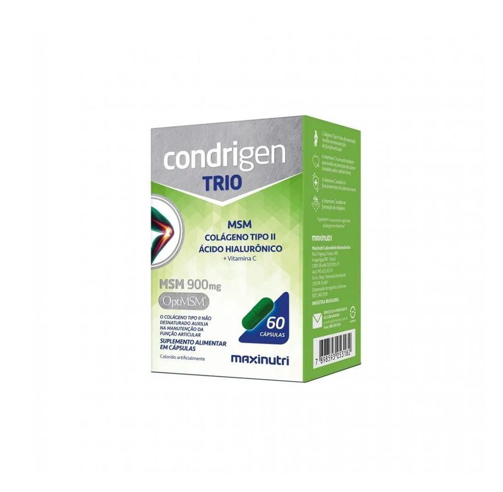 Condrigen Trio - Msm + Colágeno Tipo Ii + Ácido Hialurônico (60 Cápsulas) - Padrão: Único