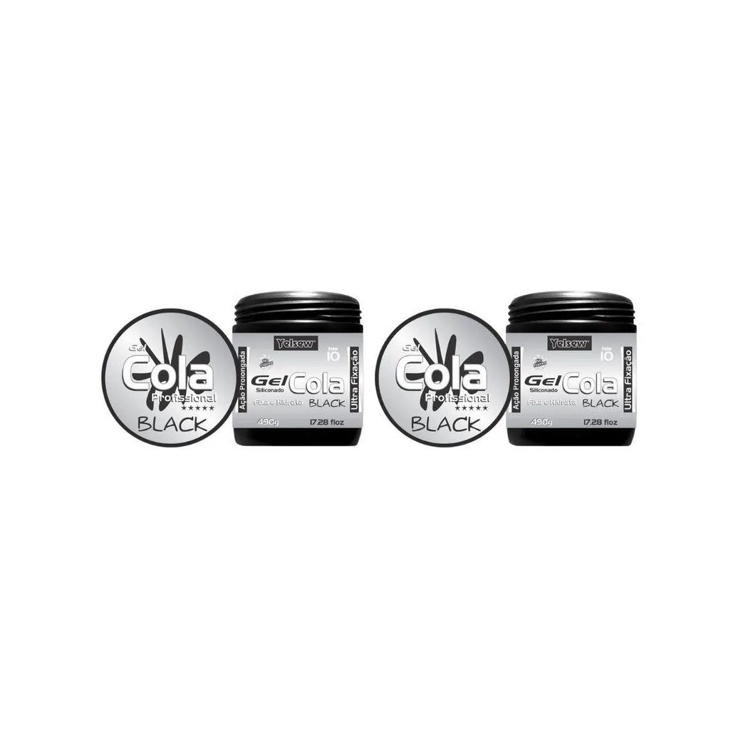 Gel Cola Fixador Yelsew Black 490g - Kit C / 2un