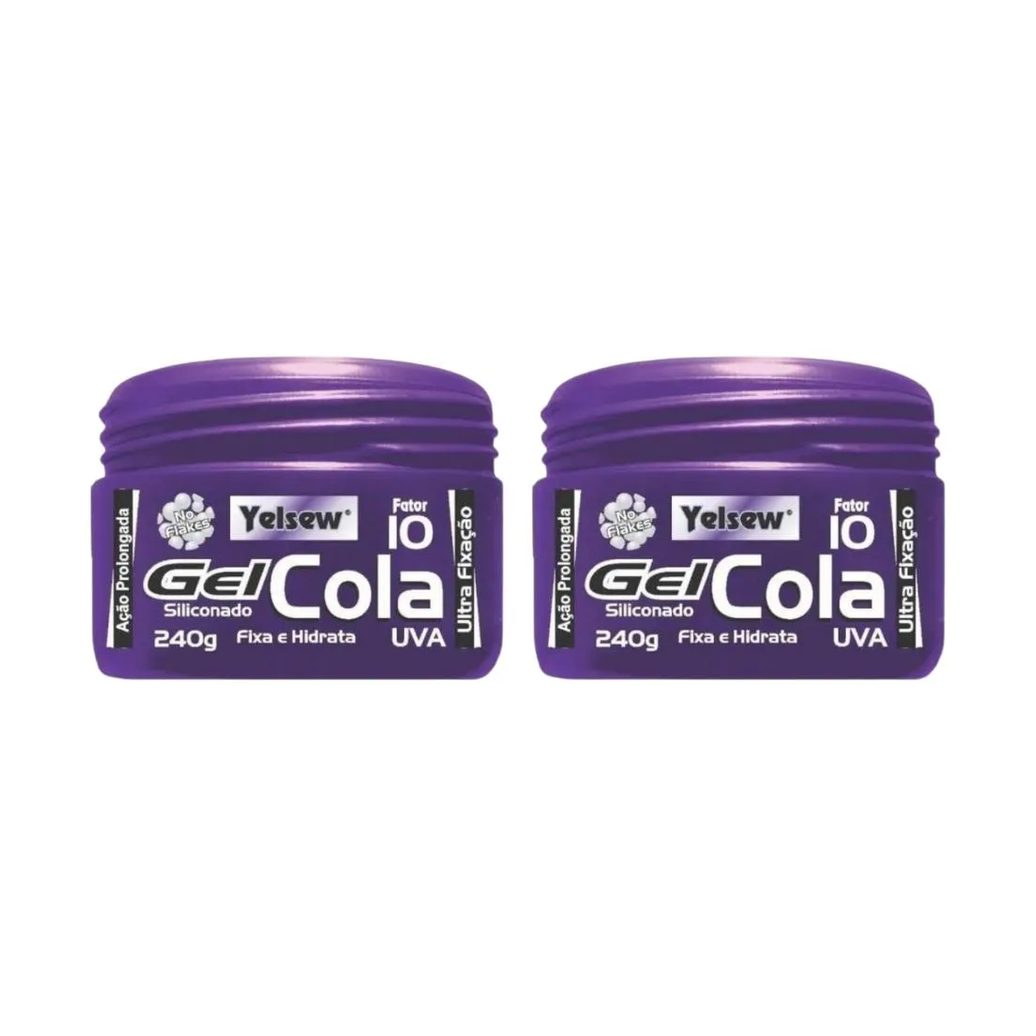Gel Cola Fixador Yelsew Uva 240g - Kit C / 2un