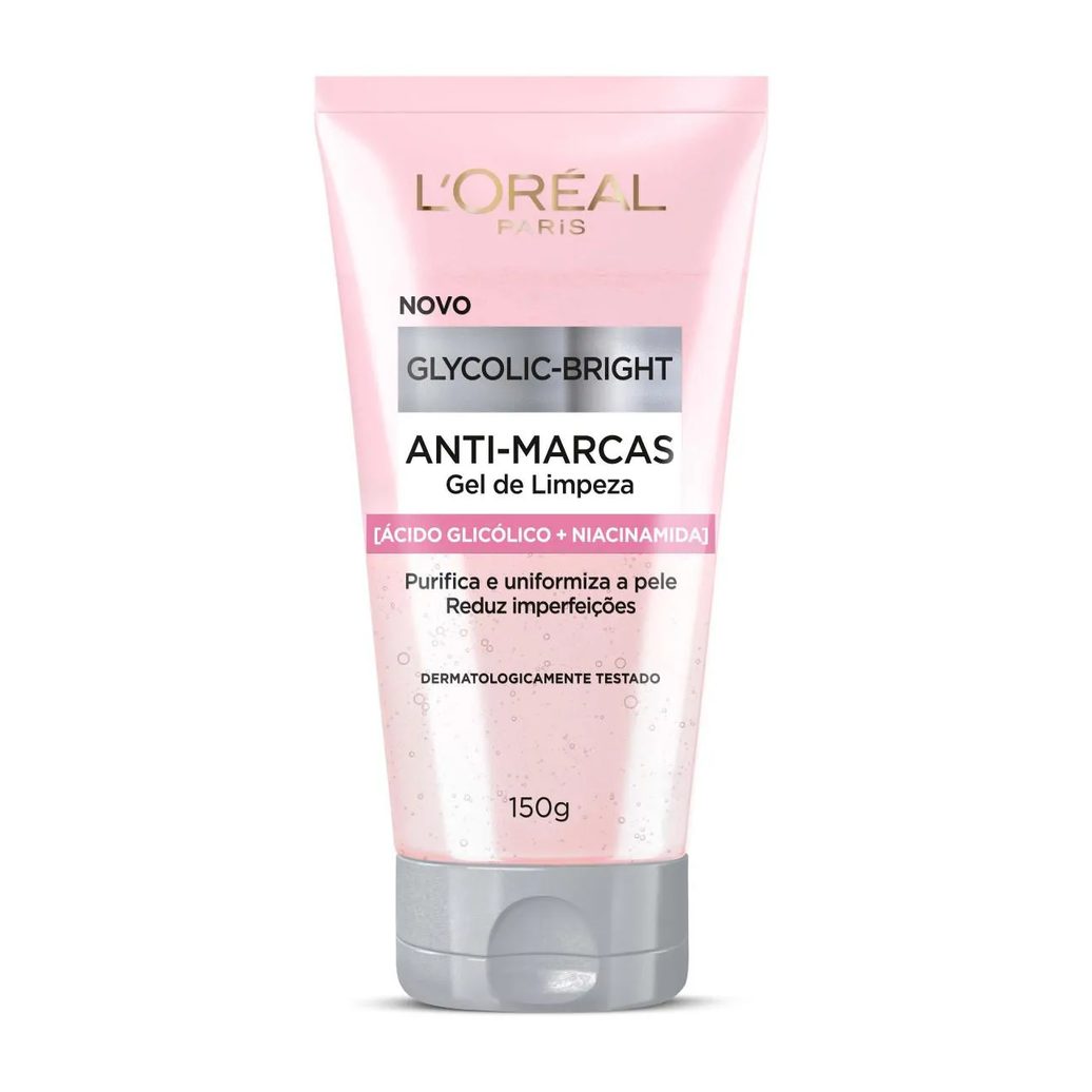 Kit L'Oréal Paris Glycolic-Bright Rotina Completa - Gel Limpeza + Sérum + Gel-Creme Noite