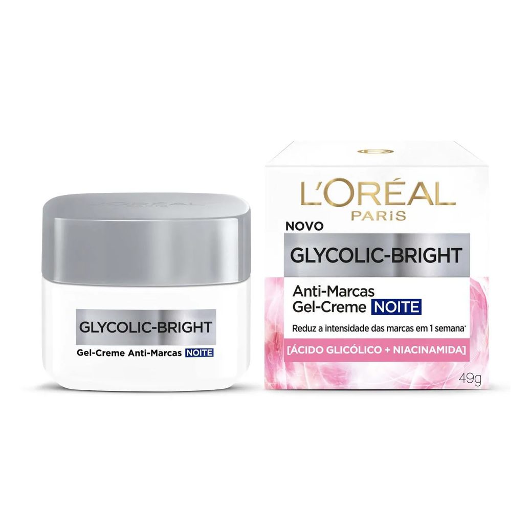 Kit L'Oreal Paris Anti-Marcas Glycolic-Bright - Creme Dia FPS30 + Gel-Creme Noite
