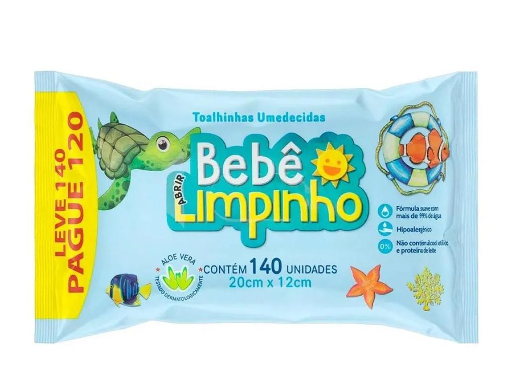 TOALHA UMEDECIDA BEBê LIMPINHO 140UN