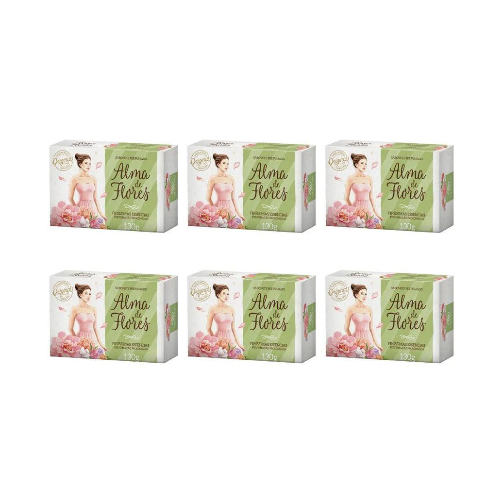 Sabonete Alma de Flores 130g Finissimas Essencias - Kit C / 6un