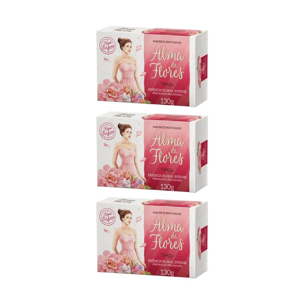 Sabonete Alma de Flores 130g Floral Intense - Kit C / 3un