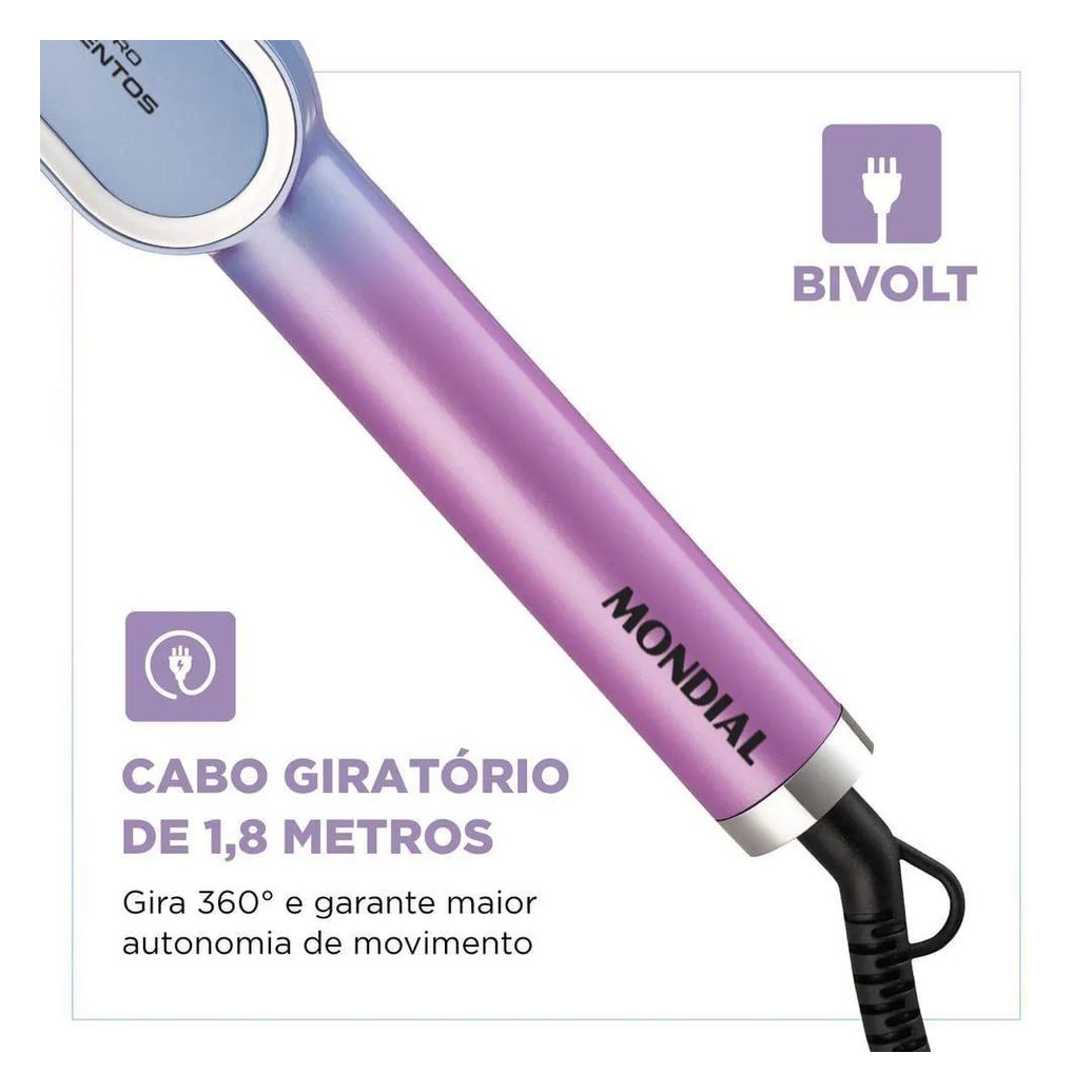 Escova Alisadora Qu4tro Elementos By Juliette Mondial Bivolt