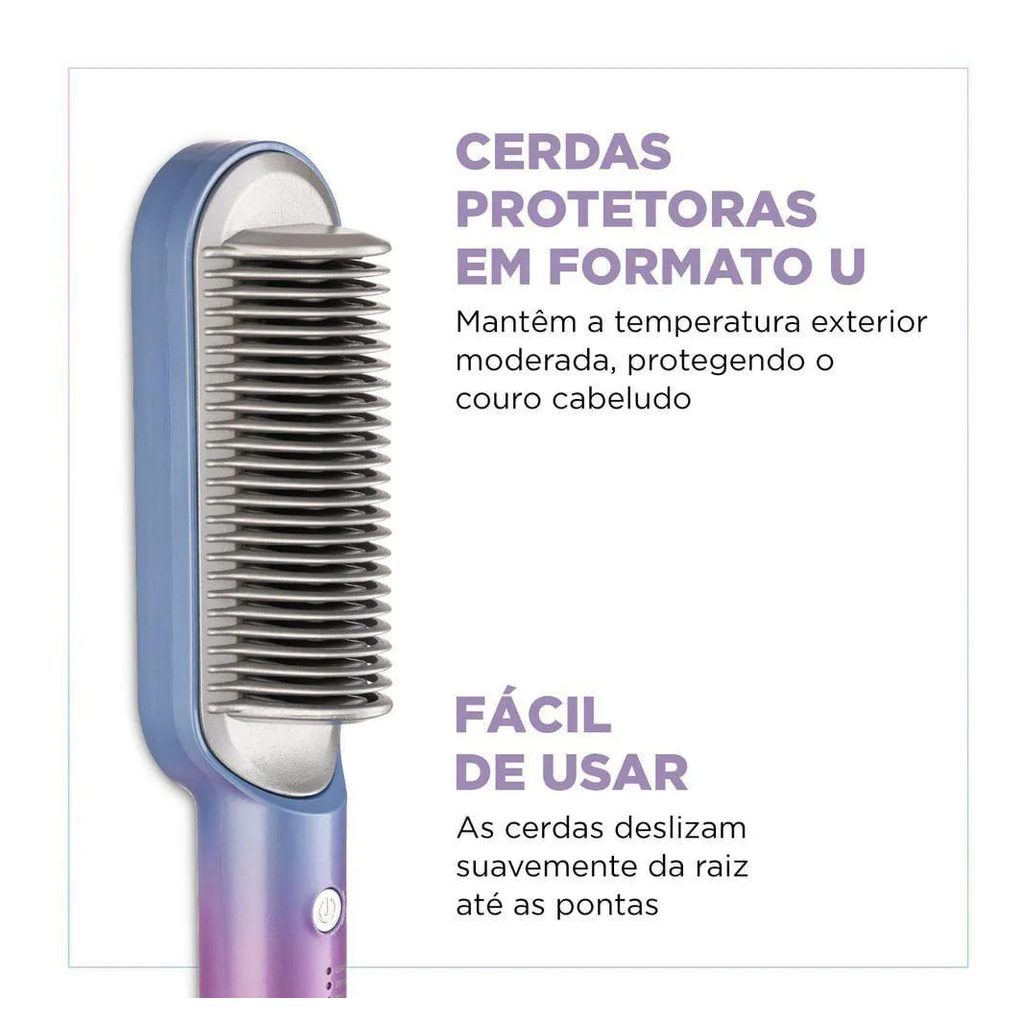 Escova Alisadora Qu4tro Elementos By Juliette Mondial Bivolt