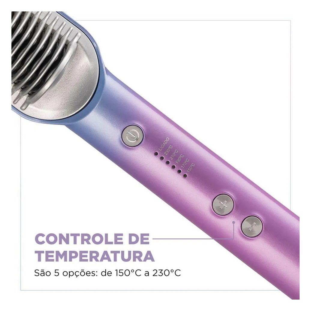 Escova Alisadora Qu4tro Elementos By Juliette Mondial Bivolt