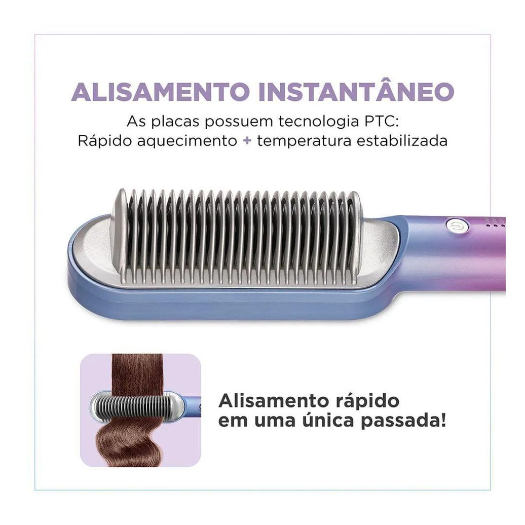 Escova Alisadora Qu4tro Elementos By Juliette Mondial Bivolt