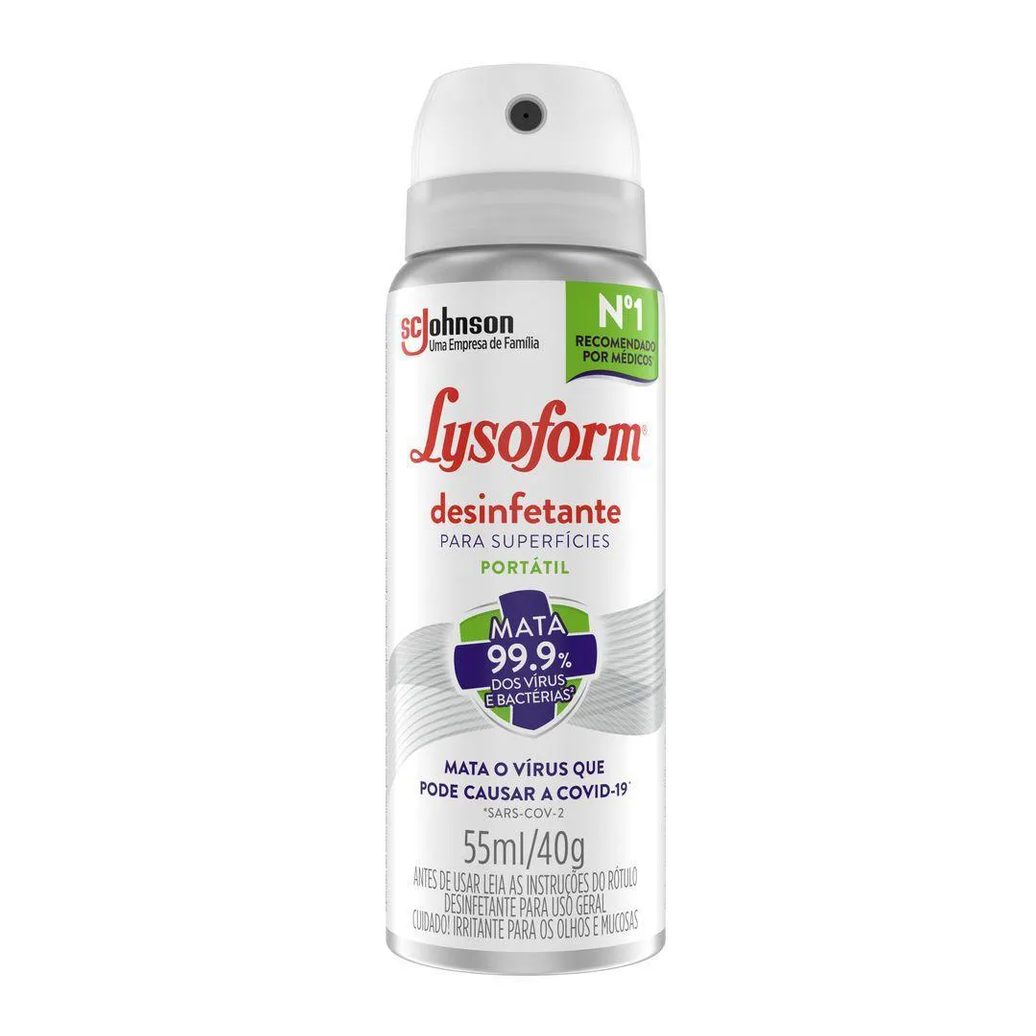 Desinfetante Aerossol Superfícies para Uso Geral Original Lysoform Frasco 55ml