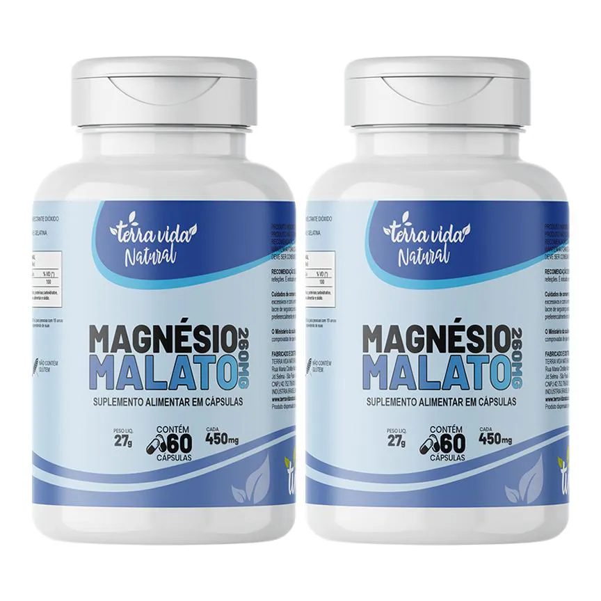 2 Magnésio Malato - Dimalato Puro 100% Original