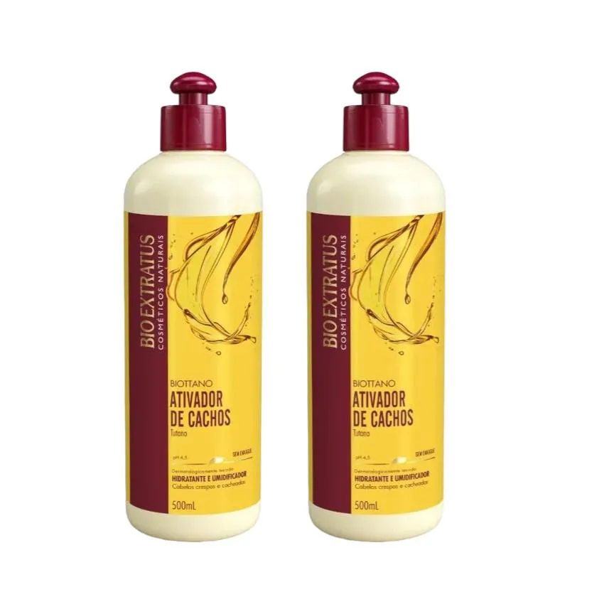 Kit 2 Biottano Umidificador Ativador de Cachos Tutano 500Ml Bio Extratus
