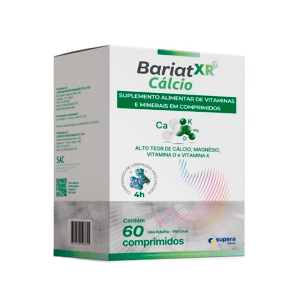 Cálcio Bariat XR com 60 Comprimidos de Liberação Prolongada