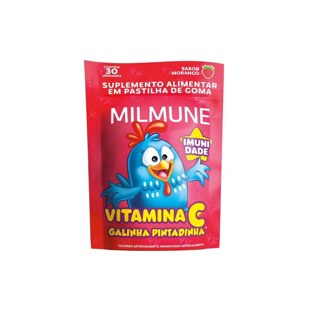 Milmune Vitamina C Galinha Pintadinha Com 30 Goma Morango