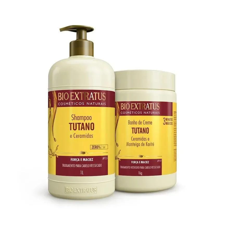 Kit 1 Shampoo 1 Banho Creme Força e Maciez Tutano1 L