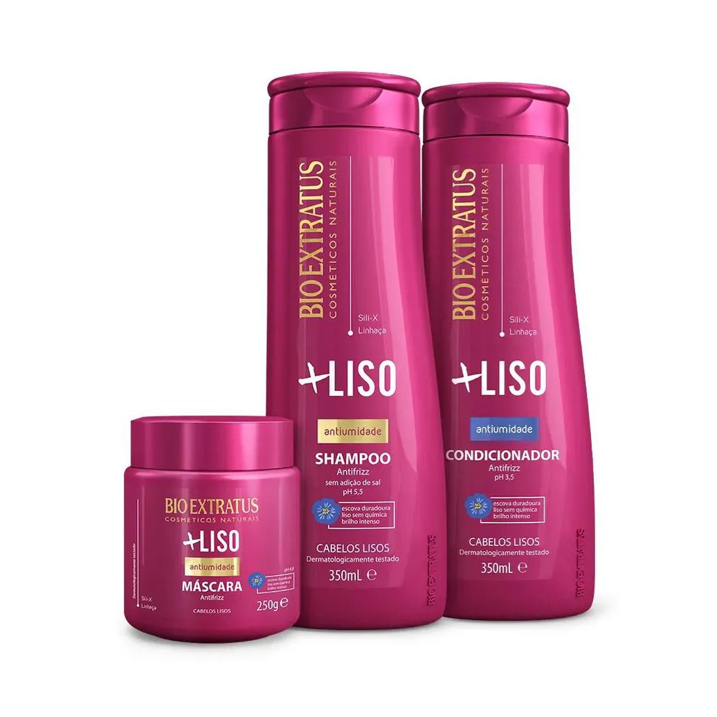 Kit Bio Extratus Mais Liso Shampoo Condicionador Máscara