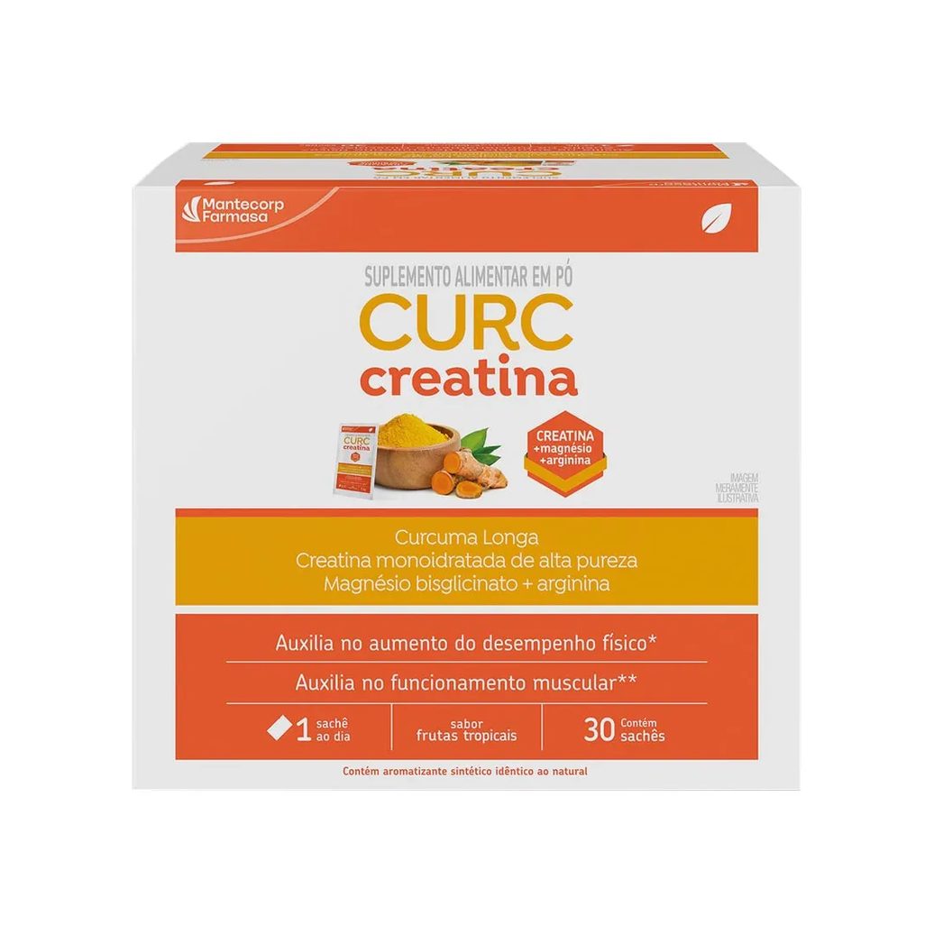 Curc Creatina Sabor Frutas Tropicais Com 30 Saches De 7,3gr Cada Mantecorp Farmasa