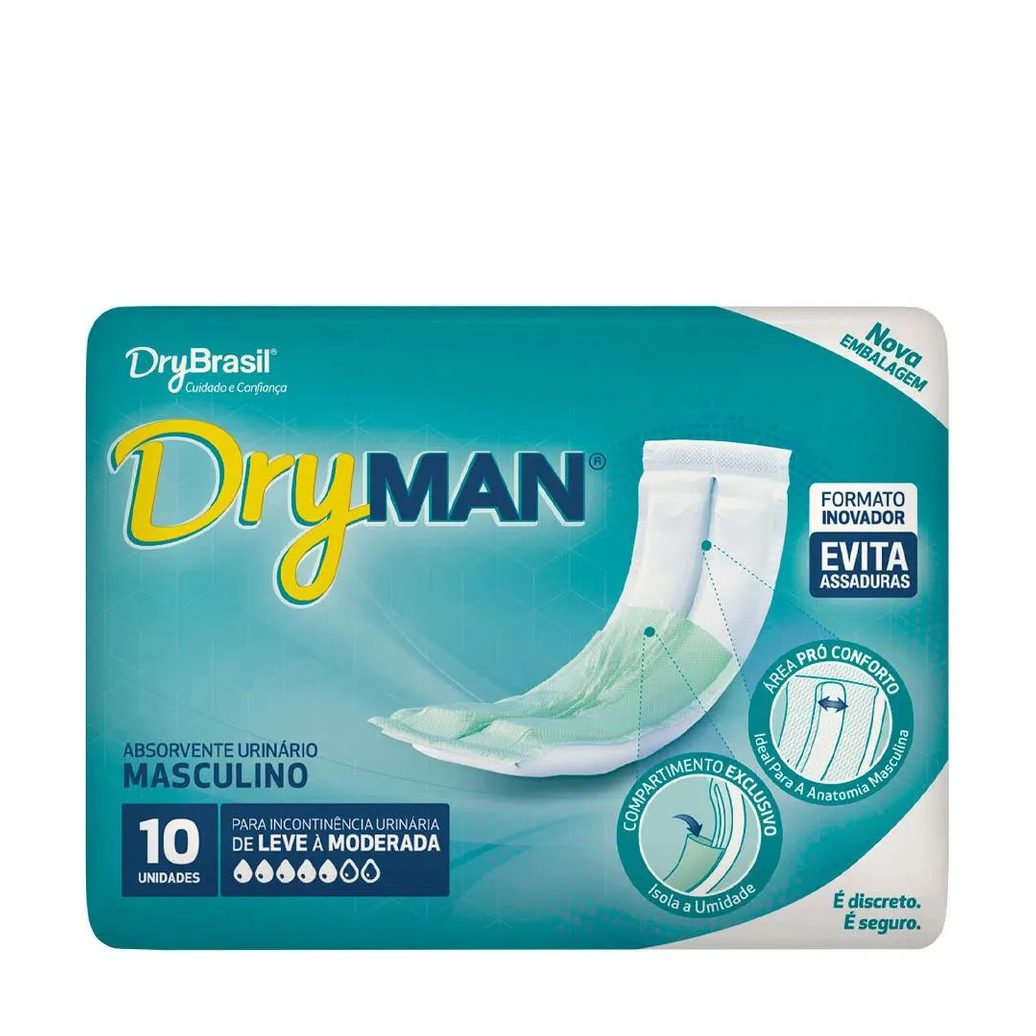 Absorvente Masculino Dry Man Pacote com 10 unidades
