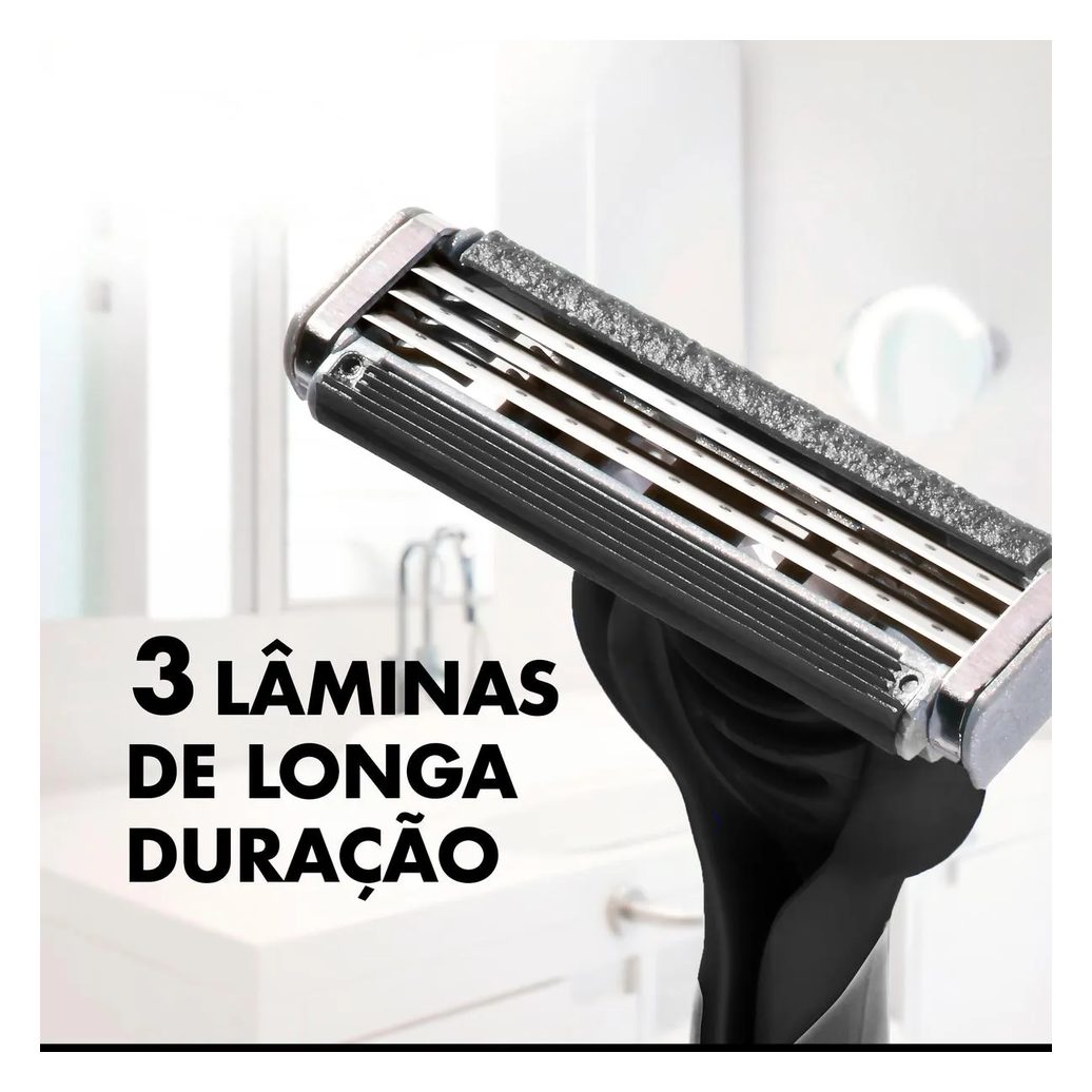 Aparelho de Barbear Descartável Gillette Prestobarba 3 Carvão Ativado 4 unidades