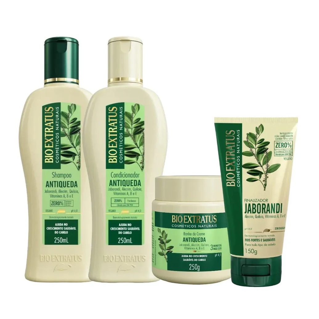 Kit 1 Shampoo 1 Cond 1 Banho Creme Jaborandi 250 Ml 1 Finalizador