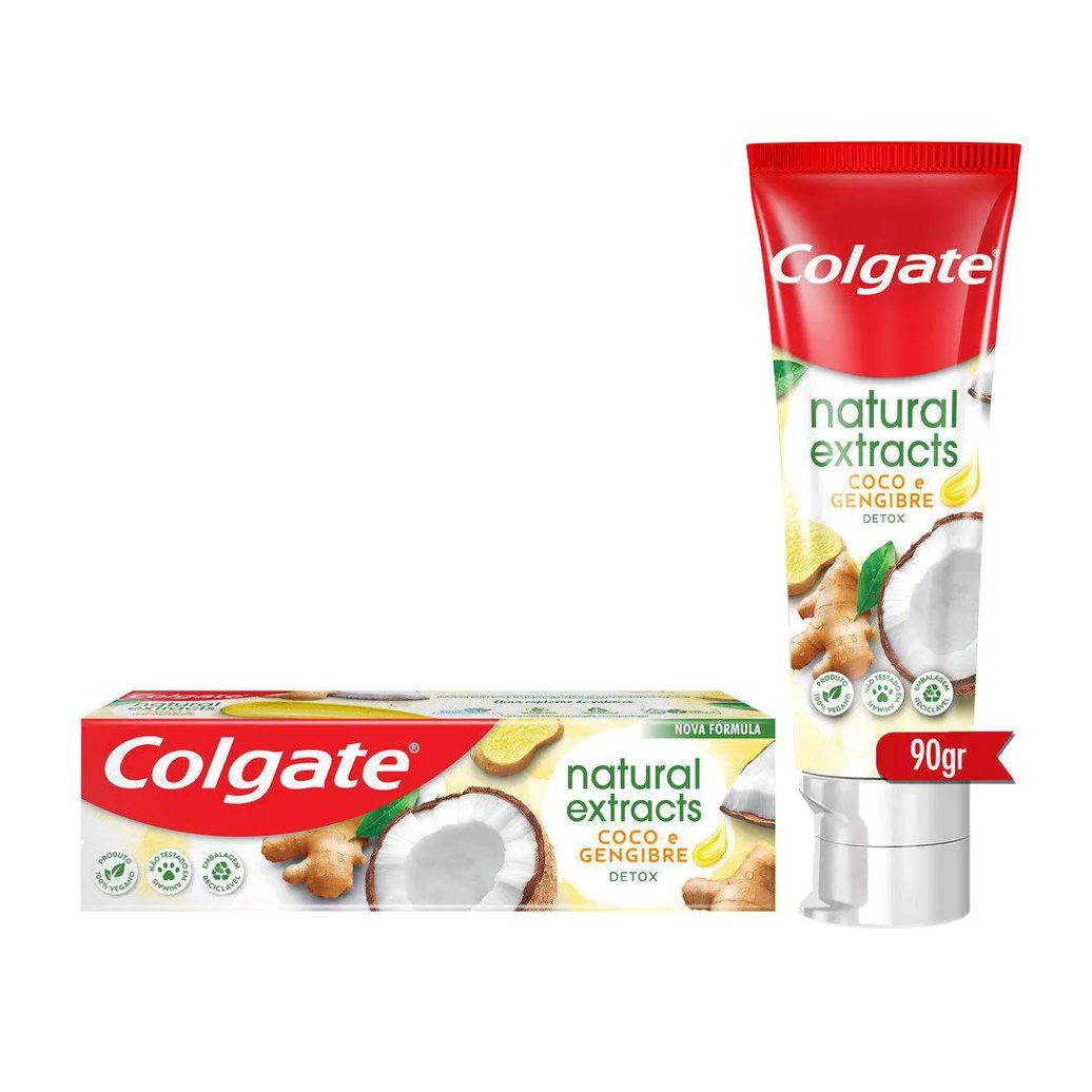 Creme Dental Colgate Natural Extracts Detox Coco e Gengibre 90g
