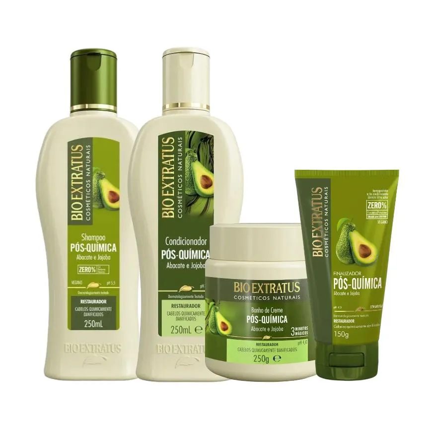 Kit 1 Shampoo 1 Cond 1 Banho Creme Pós Quimica 250 Ml 1 Finalizador 150 Ml