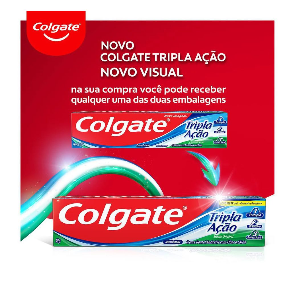 Creme Dental Colgate Tripla Ação Anticárie Menta Original 90g