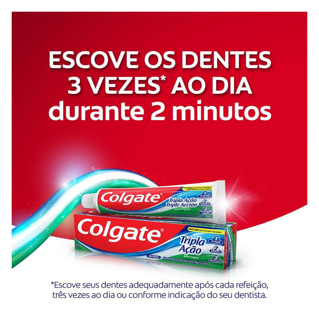 Creme Dental Colgate Tripla Ação Anticárie Menta Original 90g