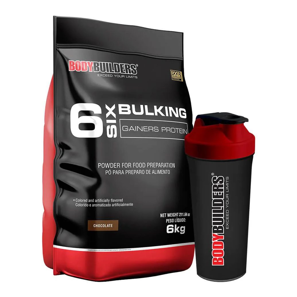 Kit 6 Six Bulking 6kg + Coqueteleira – Bodybuilders Chocolate