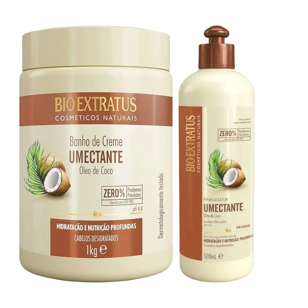 Kit Umectante Finalização Capilar 1 Banho de Creme 1Kg 1 Finalizador 500Ml