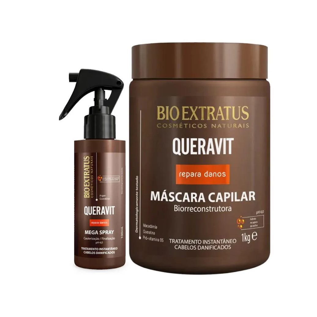 Kit Queravit Finalização Capilar 1 Máscara 1Kg 1 Megaspray 100Ml