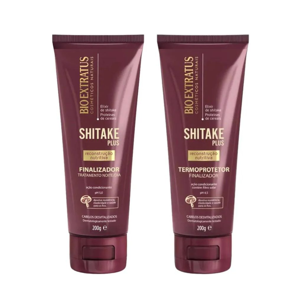 Kit Shitake Finalização 1 Finalizador Termoprotetor 200Ml 1 Finalizador Noite/Dia 200Ml