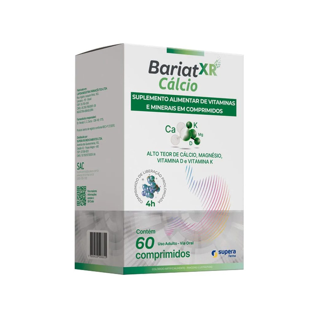 Suplemento Alimentar Bariat Xr Cálcio 60 Comprimidos