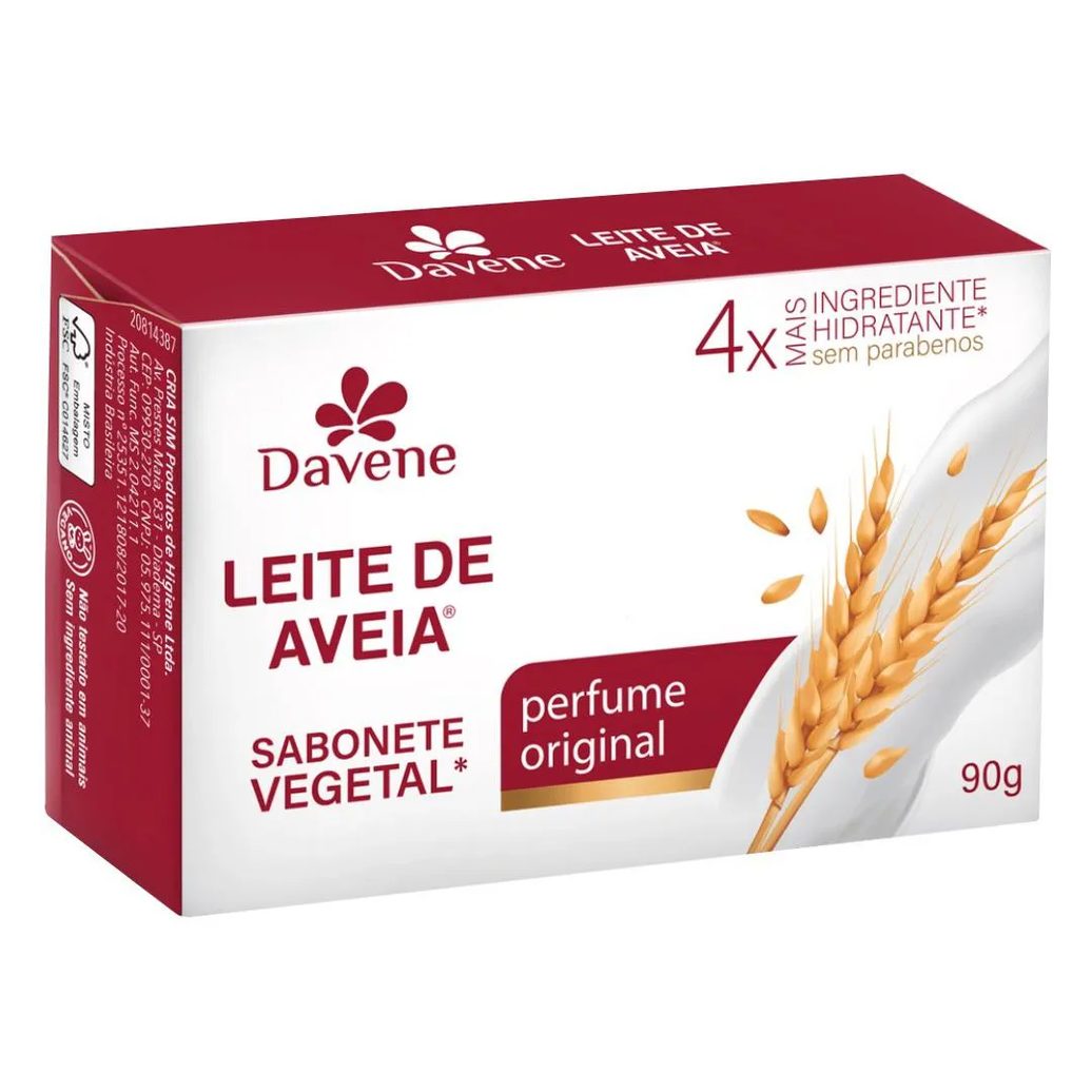Sabonete Vegetal Leite de Aveia Classico 90g Davene