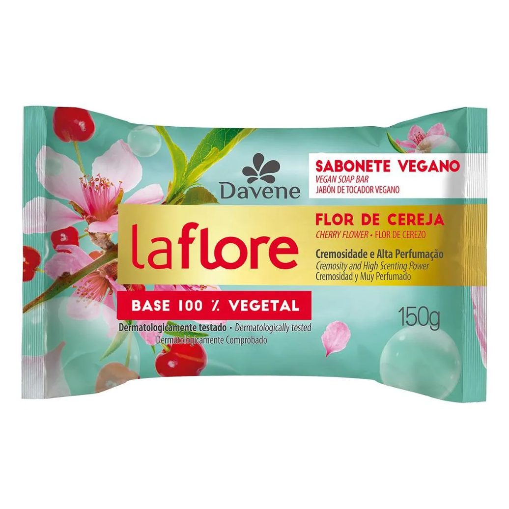 La Flore Sabonete Barra Vegetal Flor de Cereja 150g Davene
