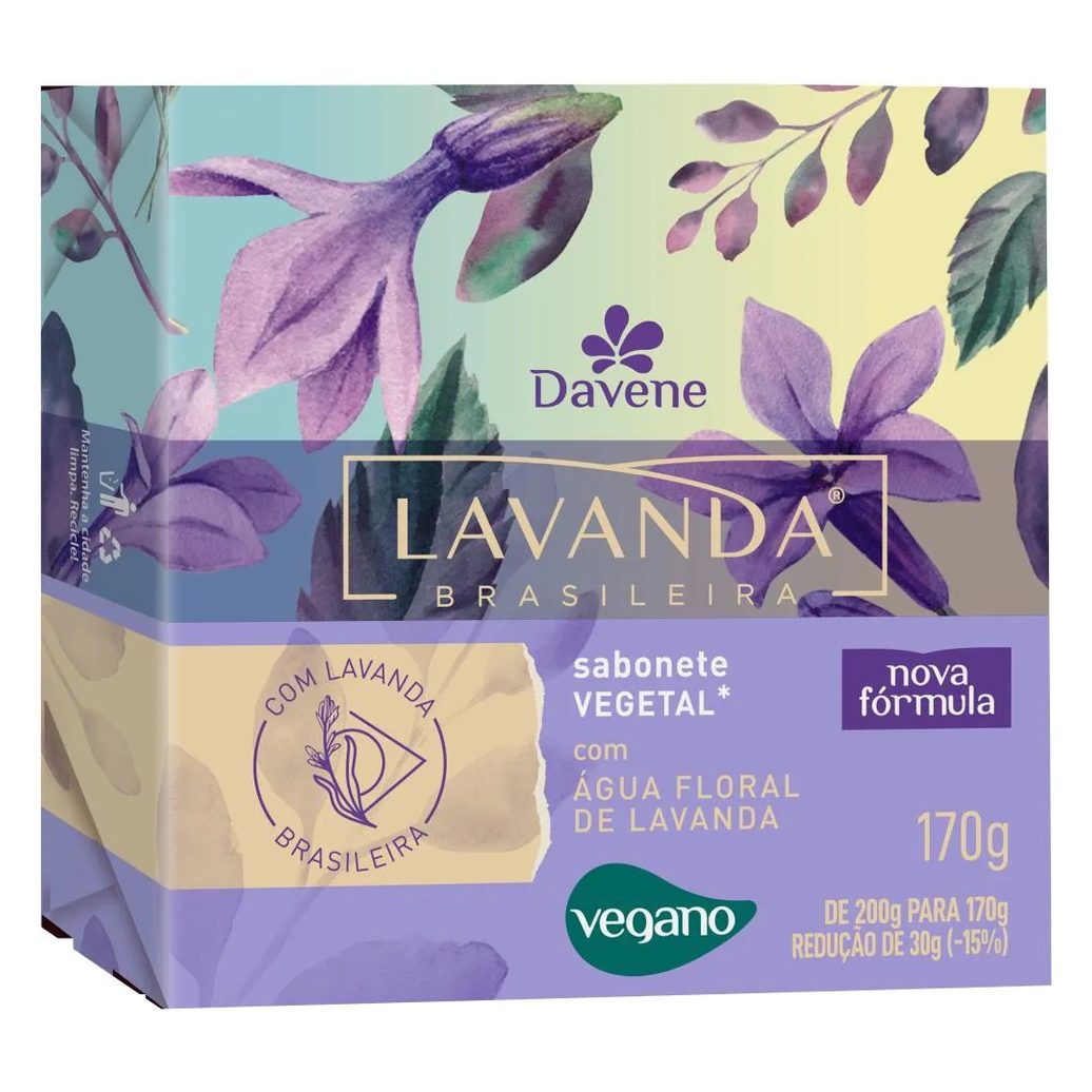 Sabonete Vegetal Lavanda Brasileira 170g Davene