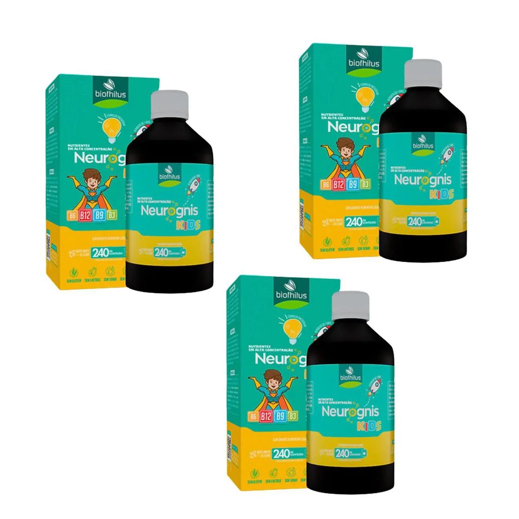 Kit C3 Suplemento Líquido Neurognis Kids 240ml – Biofhitus