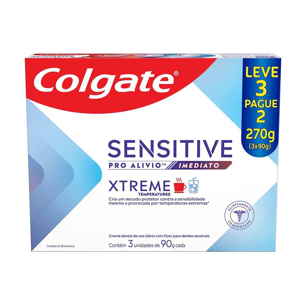 Creme Dental Colgate Sensitive Pro Alívio Imediato Xtreme 90g 3 Unidades
