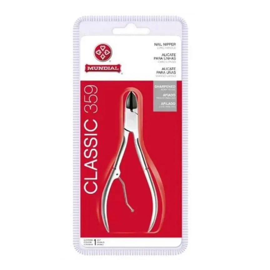 Alicate de Cuticula Profissional Cabo Longo Inox Reto Mundial Bc-359