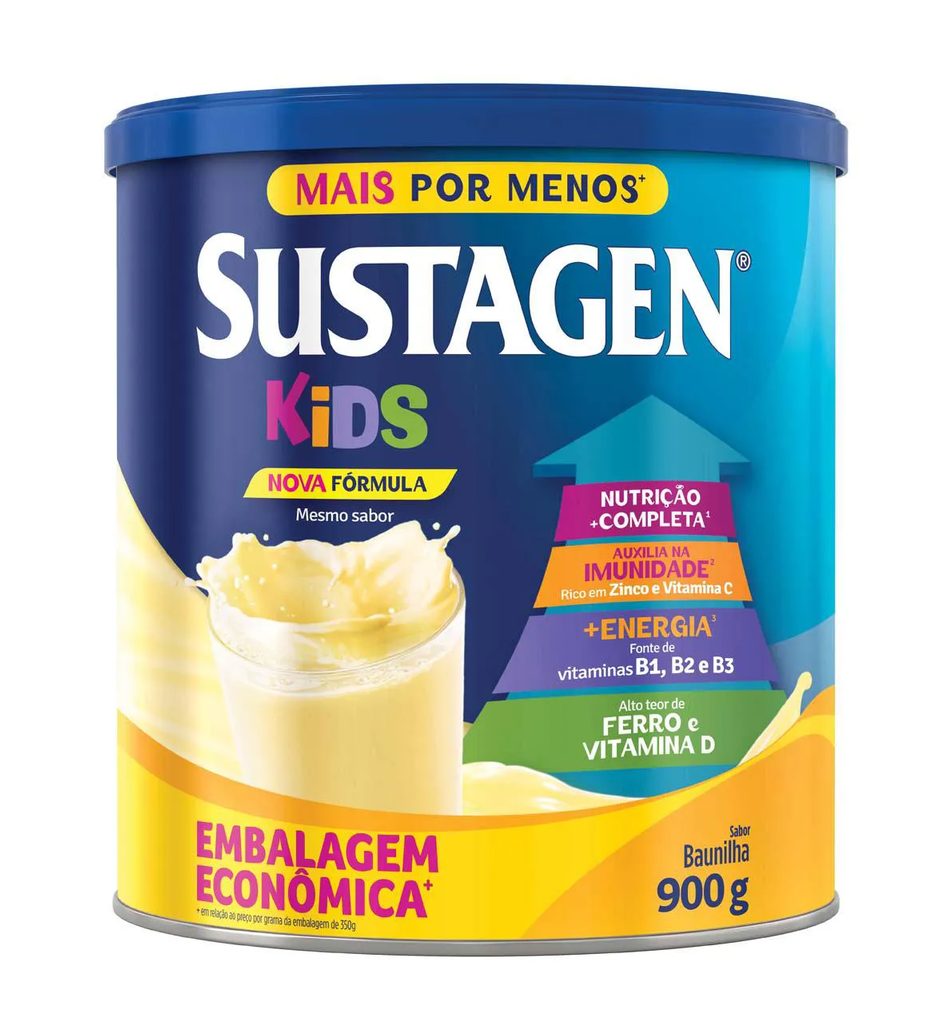 Suplemento Infantil Sustagen Kids a partir de 3 anos Baunilha 900g
