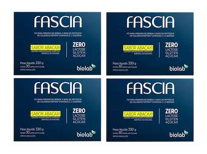 Kit 4 Caixas Fascia Colágeno Pele Jovem e Radiante 30 sachês Abacaxi