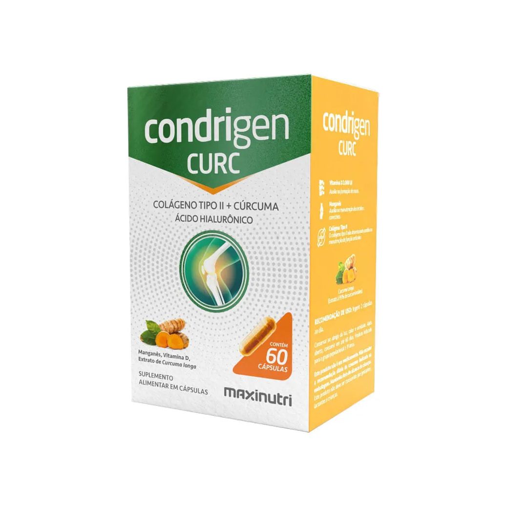 Condrigen Curc Colageno Tipo Ii + Curcuma + Acido Hialuronico Com 60 Capsulas Maxinutri