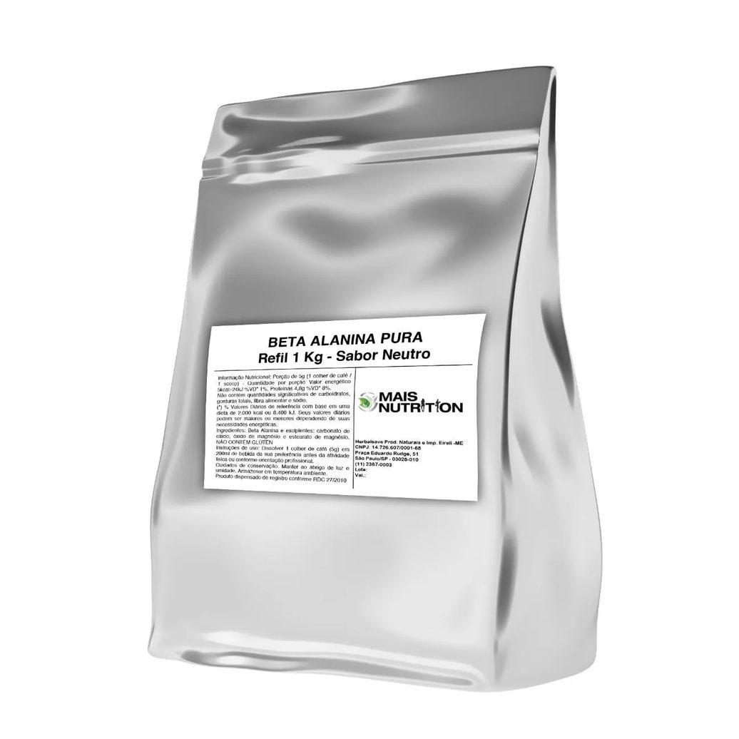 Beta Alanina Vegan 1kg Embalagem Refil Wvegan Vegano