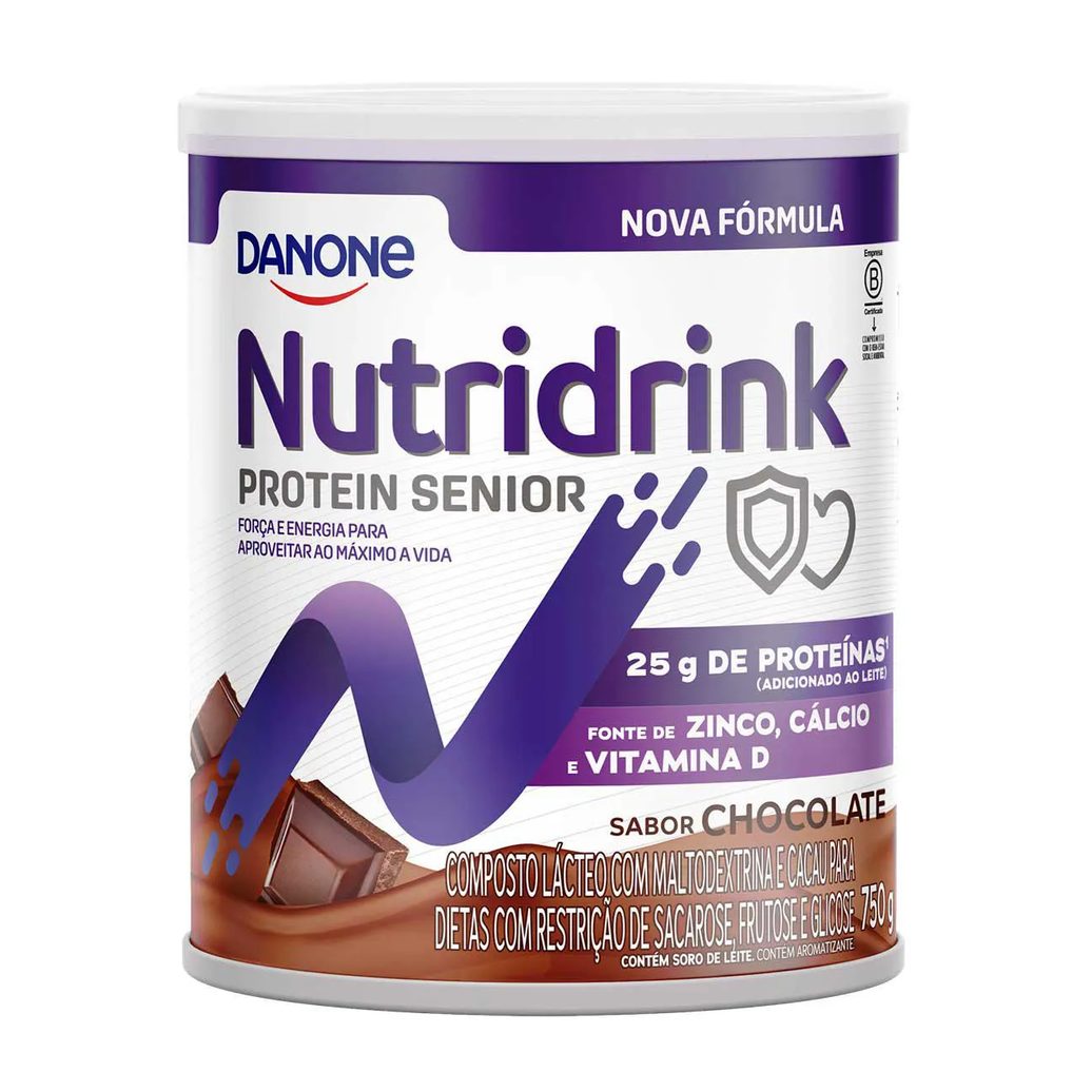 Suplemento Alimentar Nutridrink Protein Sênior Pó sabor Chocolate 750g